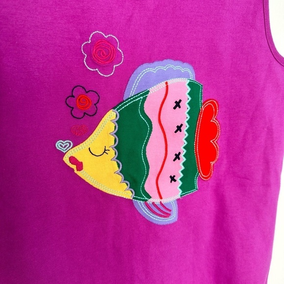 Hanna Andersson Fish applique purple tank top, size 10Y, NWT - Picture 2 of 7